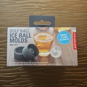 Kikkerland Black and Clear Golf Ball Ice Molds Stocking Stuffer Men's Christmas